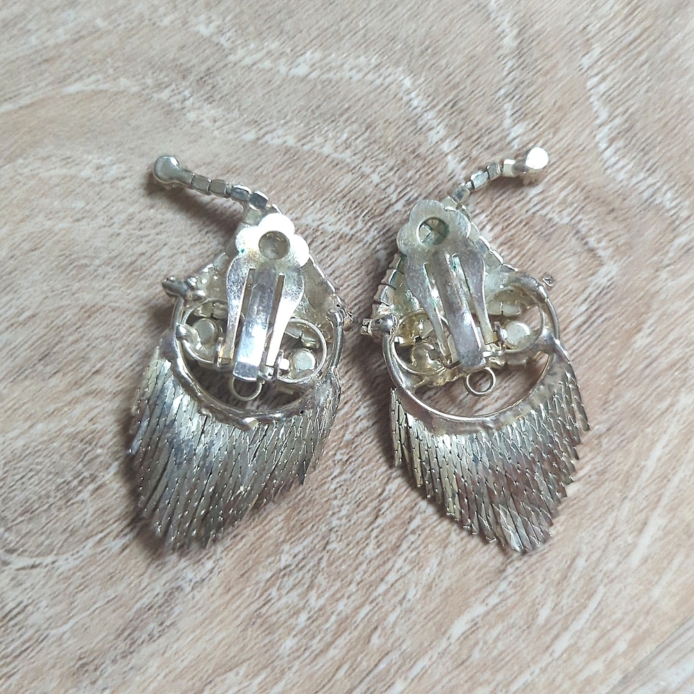 Holiday Rhinestone Santa earrings - Picture 2 of 3